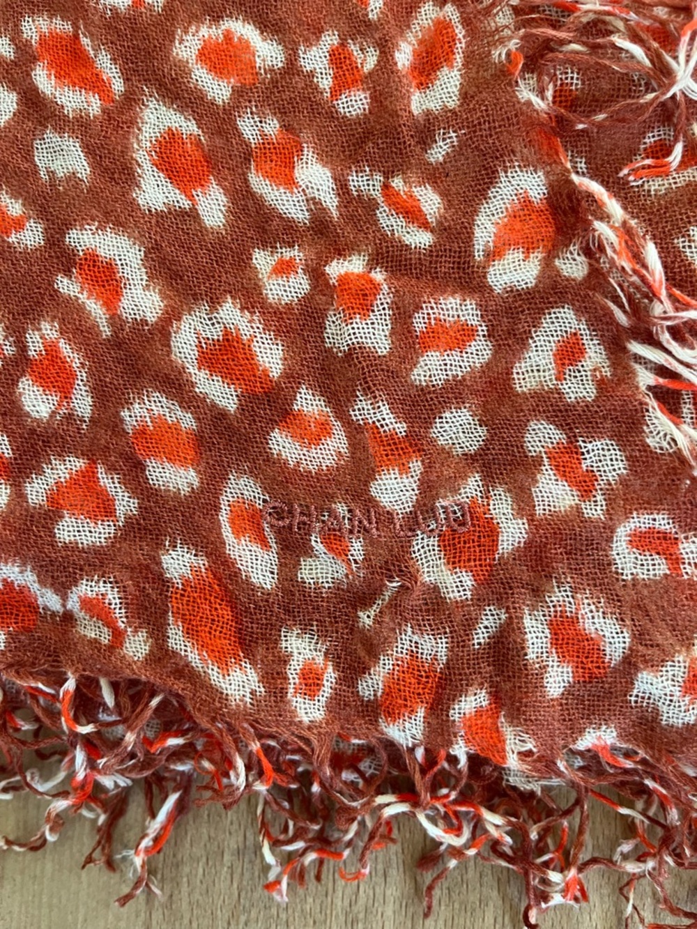 Chan Luu “Redwood" signature Chan Luu cashmere and silk scarf